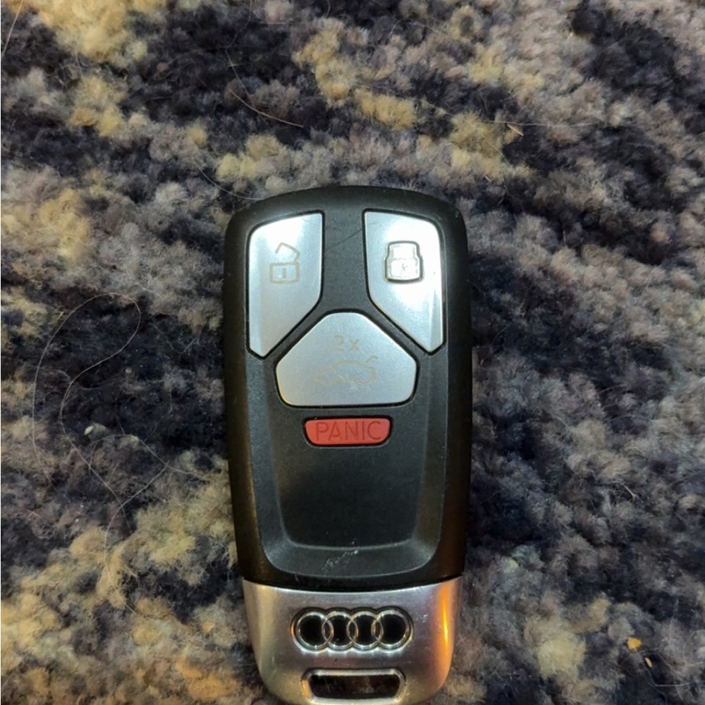 Audi Black and Silver Key Fob